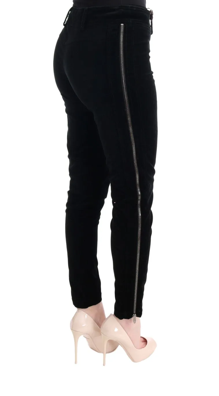 Ermanno Scervino  Viscose Blend Velvet Cropped Women's Pants