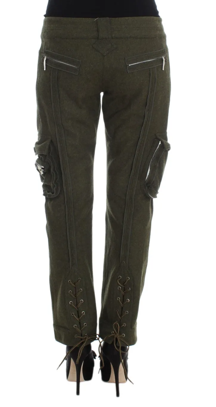 Ermanno Scervino  Wool Blend Loose Fit Cargo Women's Pants