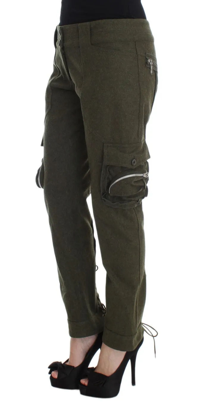 Ermanno Scervino  Wool Blend Loose Fit Cargo Women's Pants
