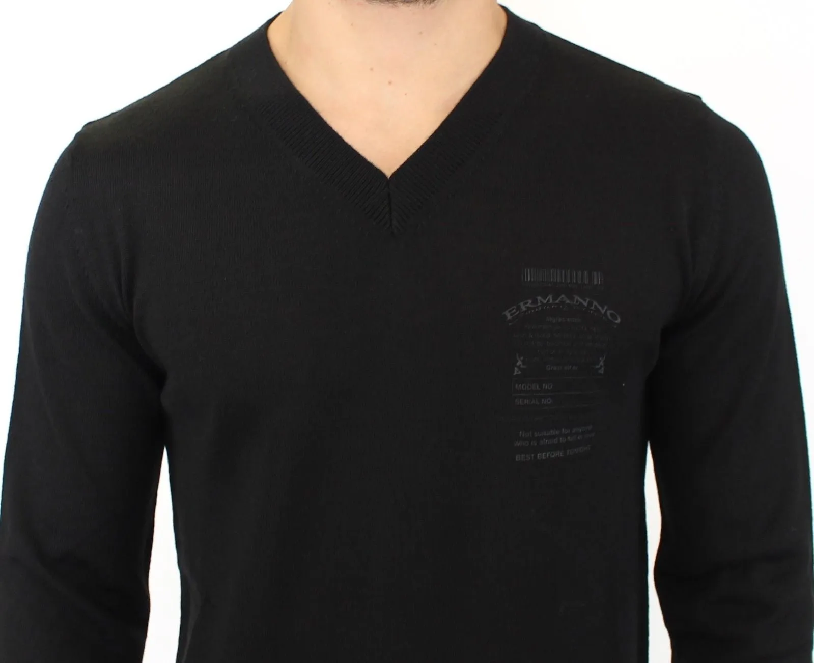 Ermanno Scervino  Wool Blend V-neck Pullover Men's Sweater