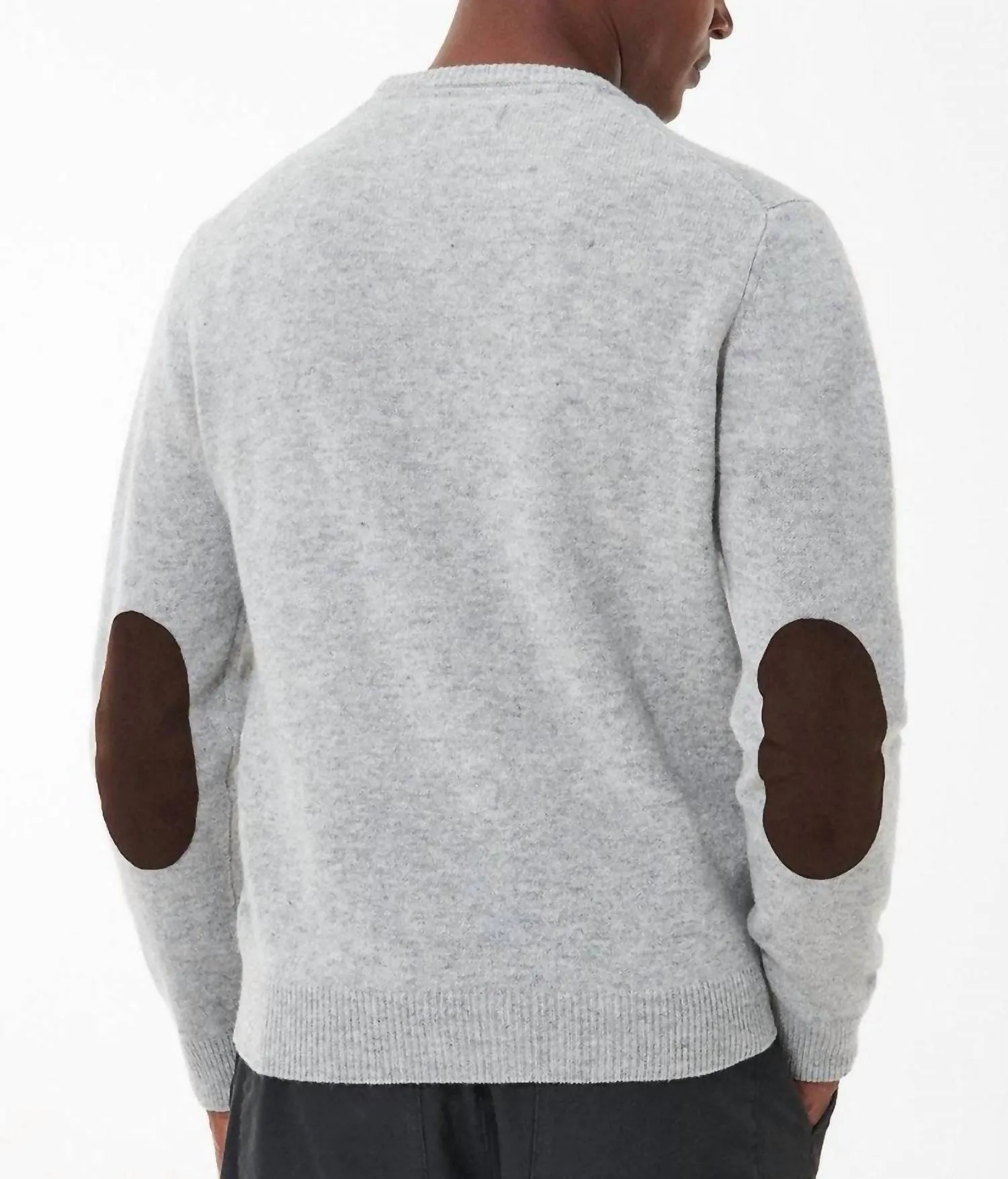 Essential Crew Neck Sweater In Light Grey Marl