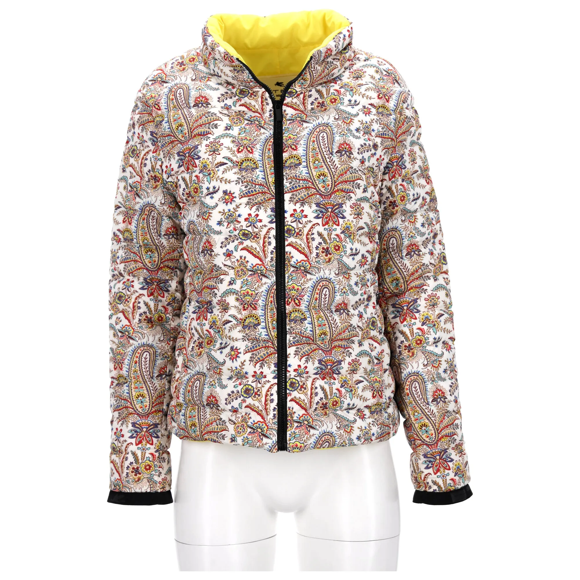 Etro Paisley-Print Down Puffer Jacket in Multicolor Polyester