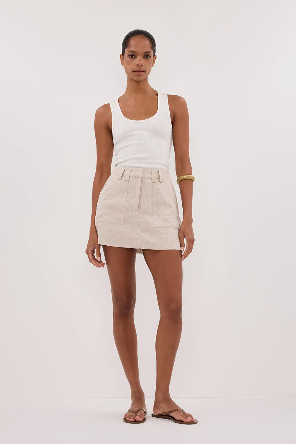 EVA NATURAL LINEN SKORT