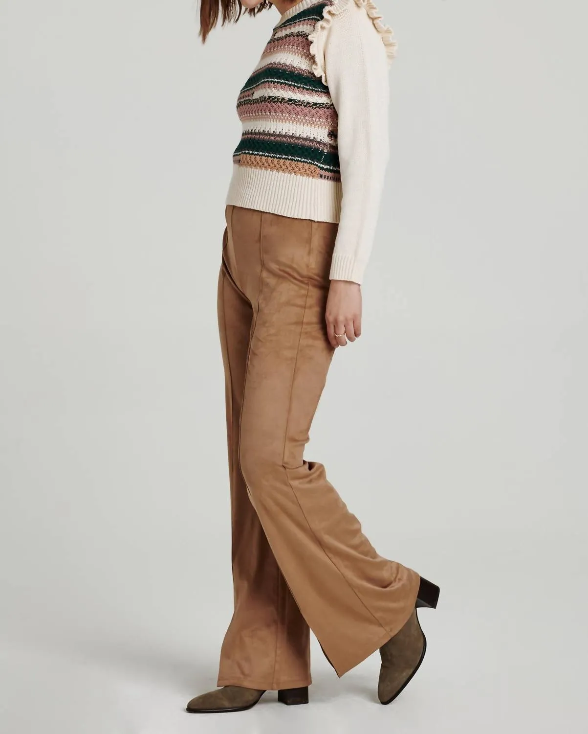 Fallon Flare Pant In Tan