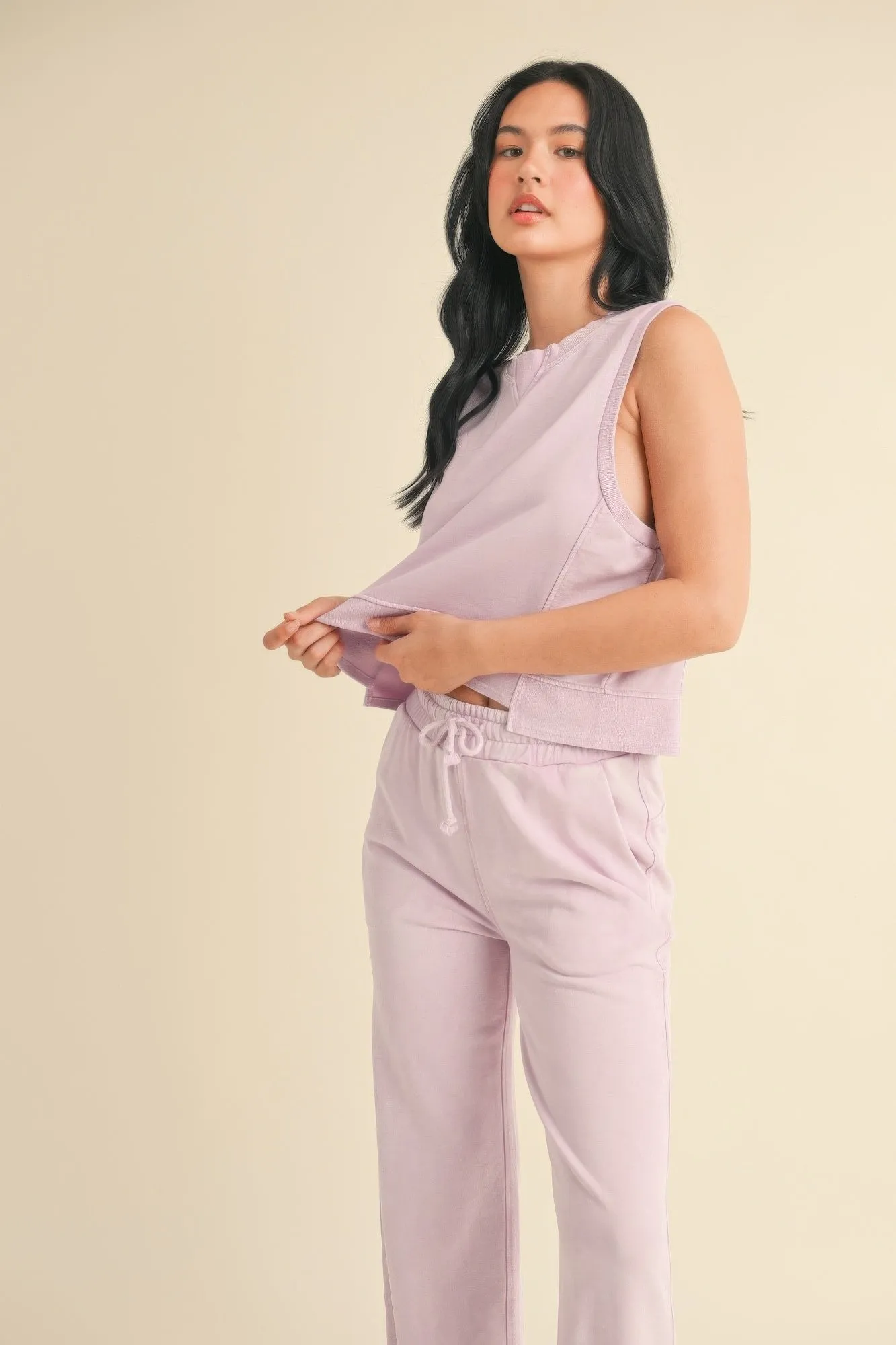 FASHNZFAB Women's Mineral Wash Sleeveless Top