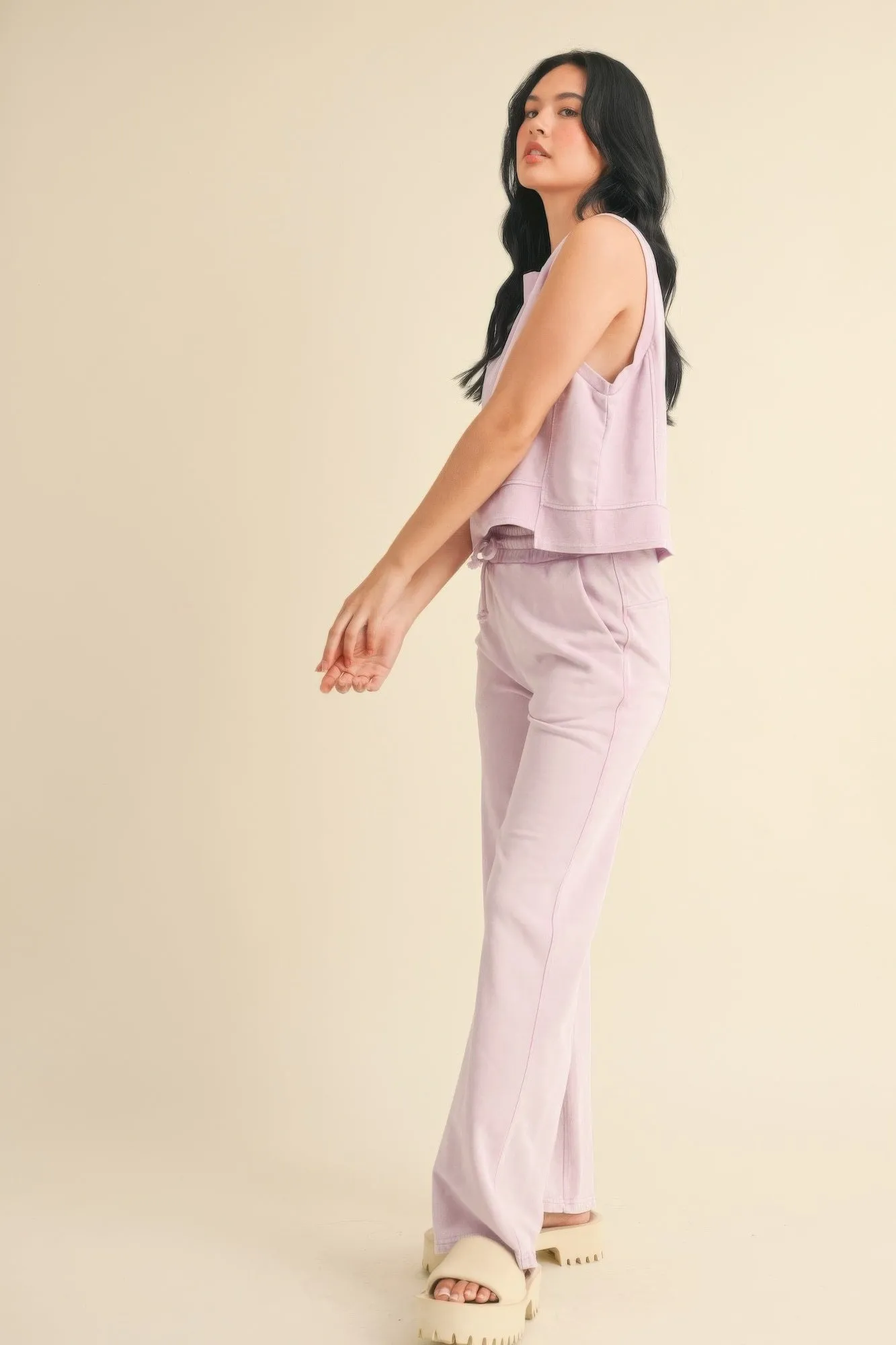FASHNZFAB Women's Mineral Wash Sleeveless Top