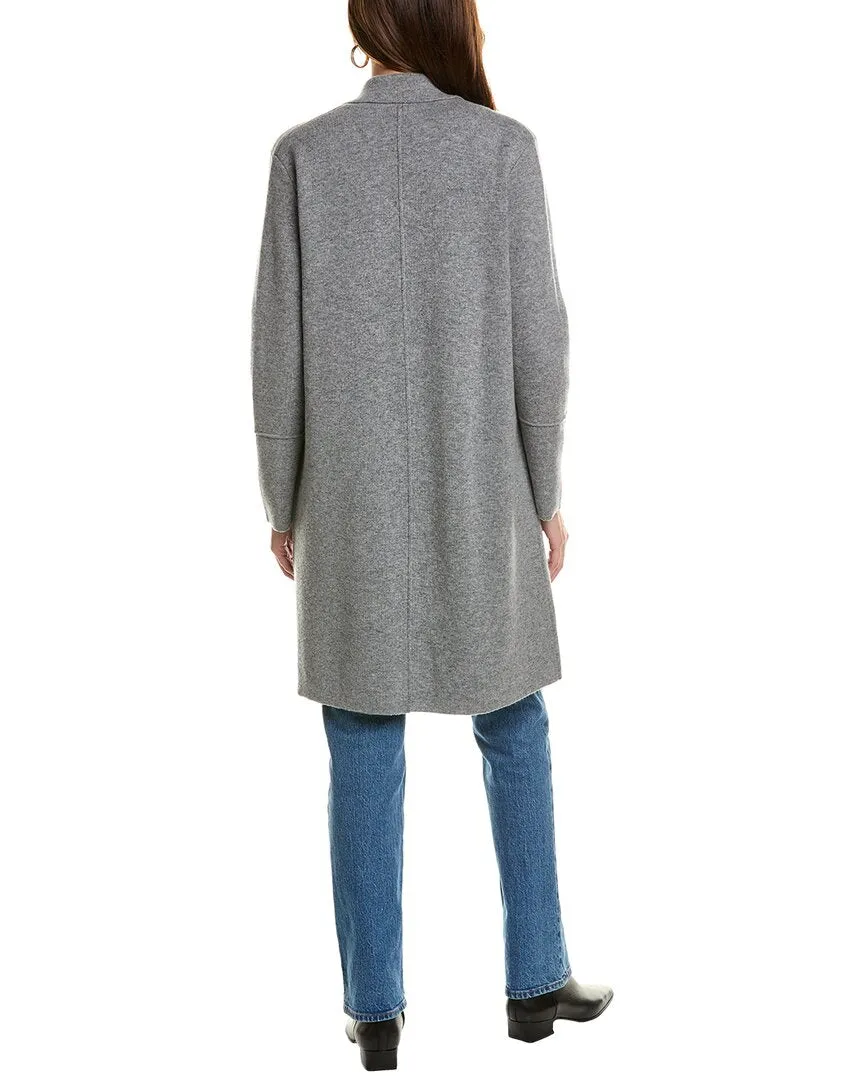 Forte Cashmere Notch Collar Wool & Cashmere-Blend Cardigan