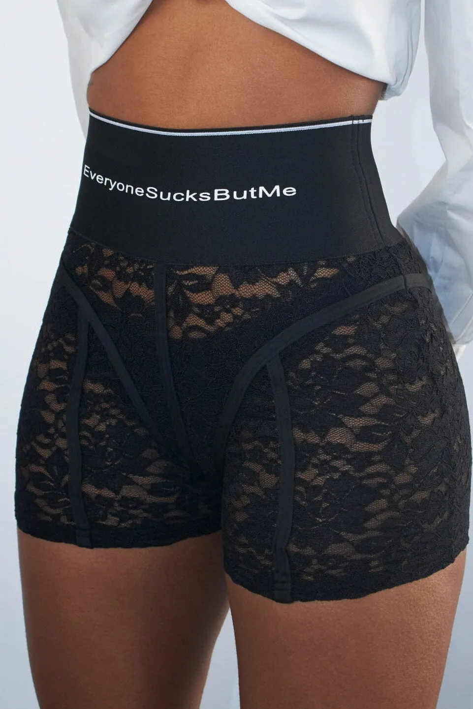 Graphic Lace High Rise Shorts