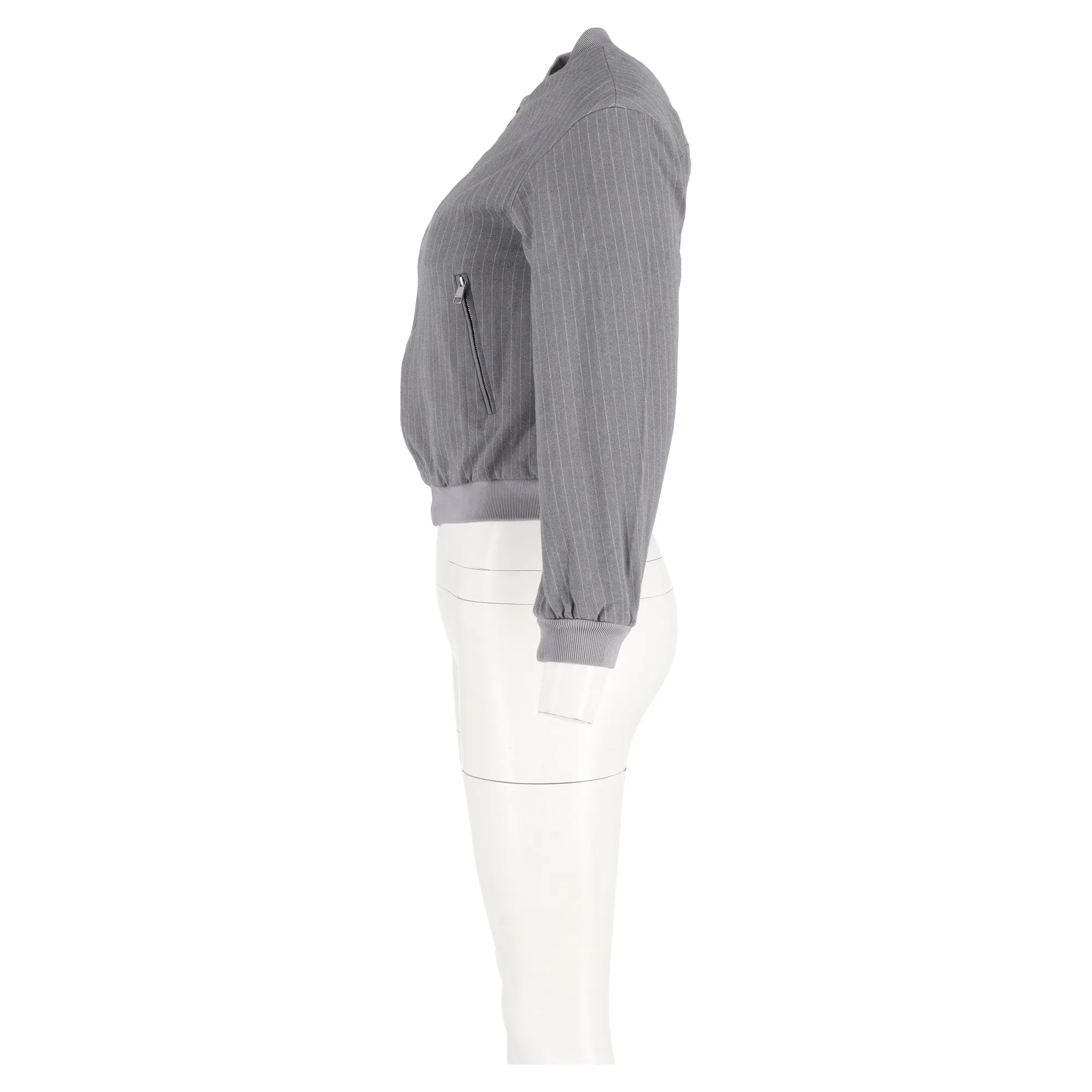 Hugo Boss Full Zip Bomber Jacket in Grey Wool