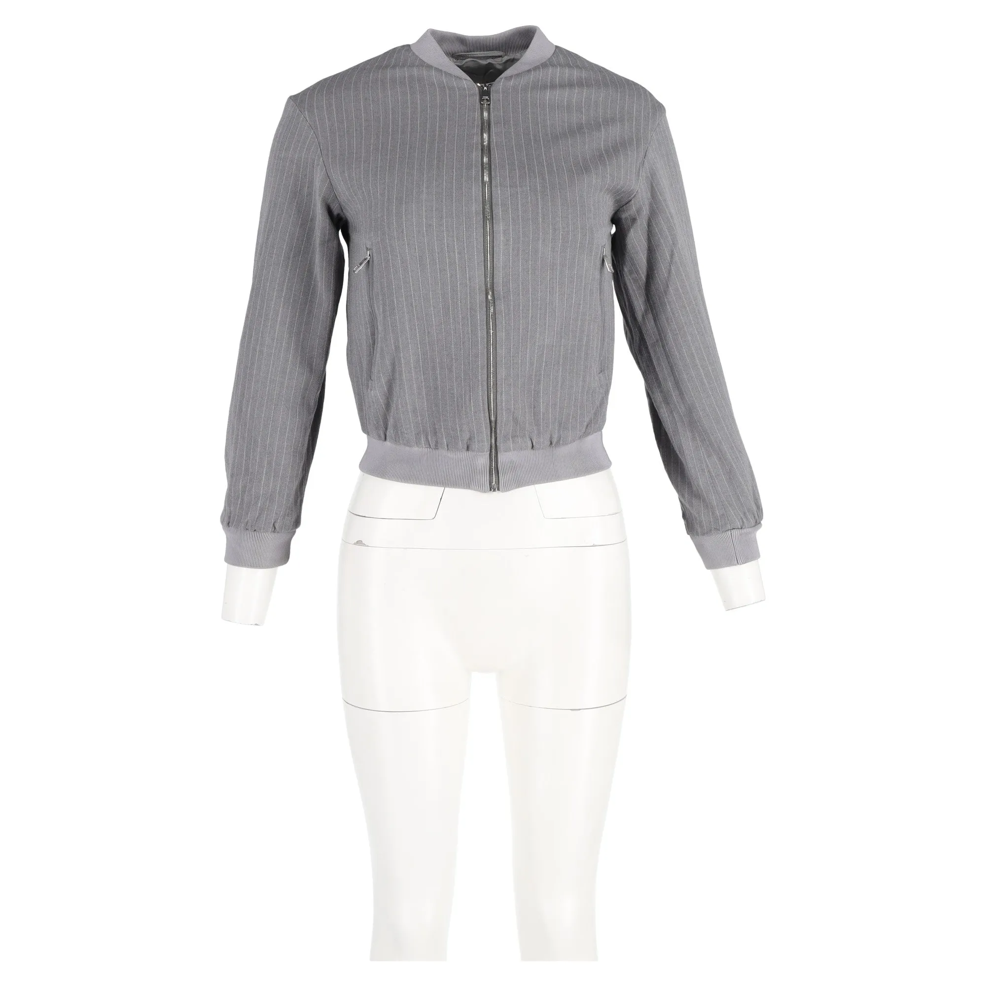 Hugo Boss Full Zip Bomber Jacket in Grey Wool