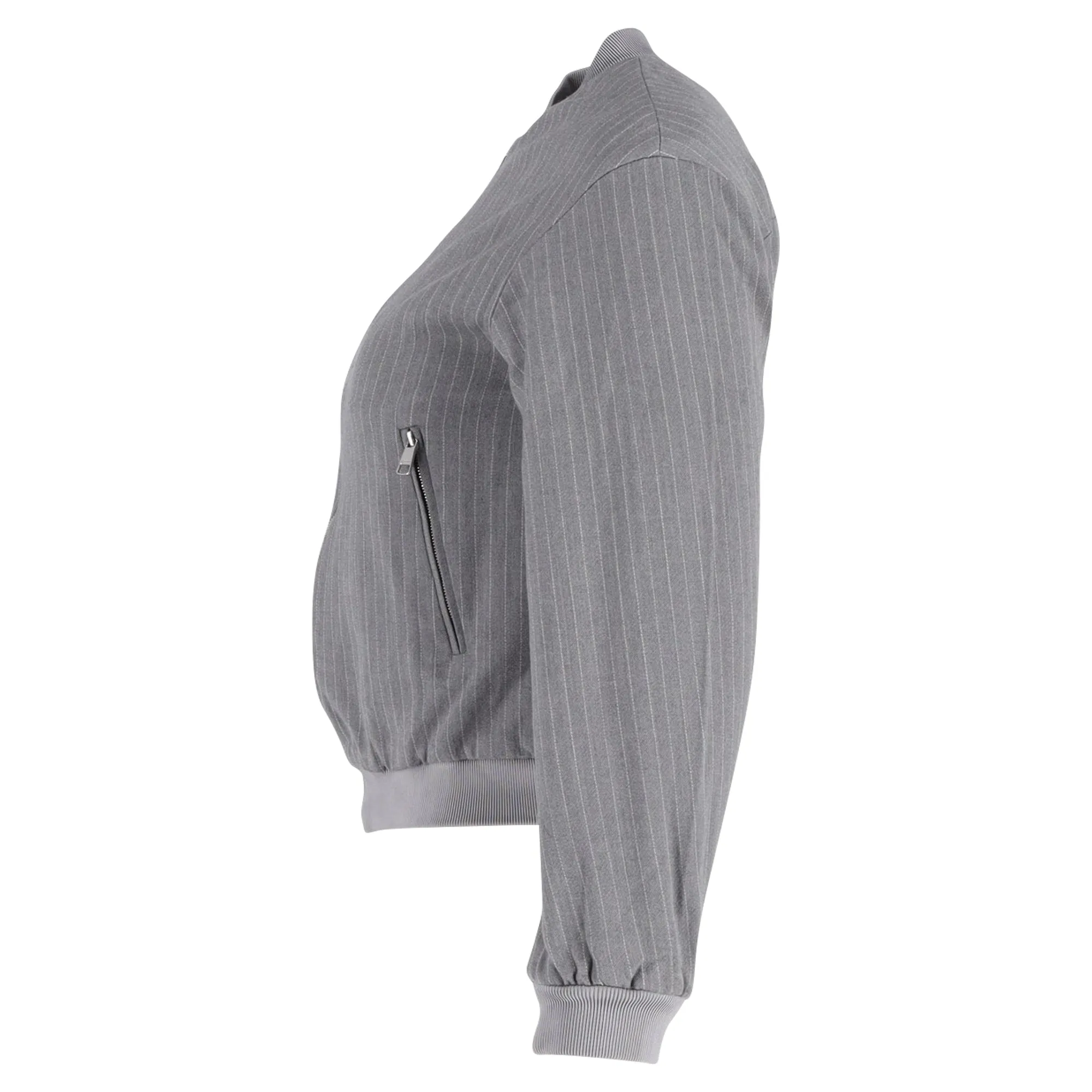 Hugo Boss Full Zip Bomber Jacket in Grey Wool