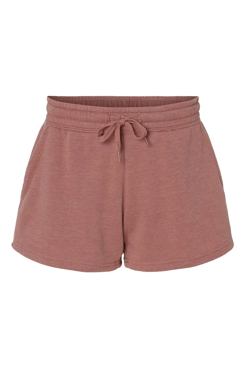 Independent Trading Company Womens California Wave Wash Fleece Shorts w/ Pockets - Dusty Rose