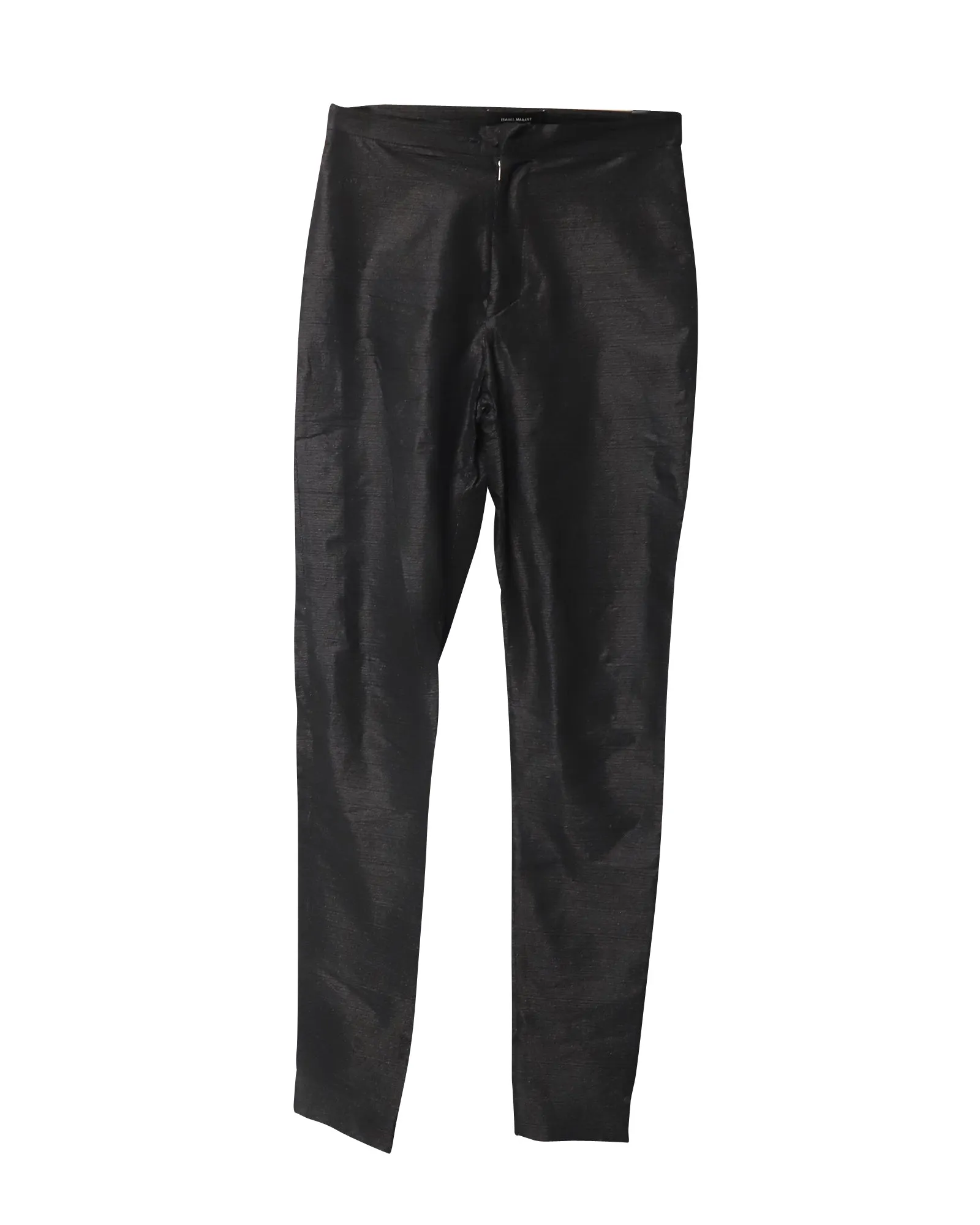 Isabel Marant Shimmering Skinny Pants in Black Polyamide