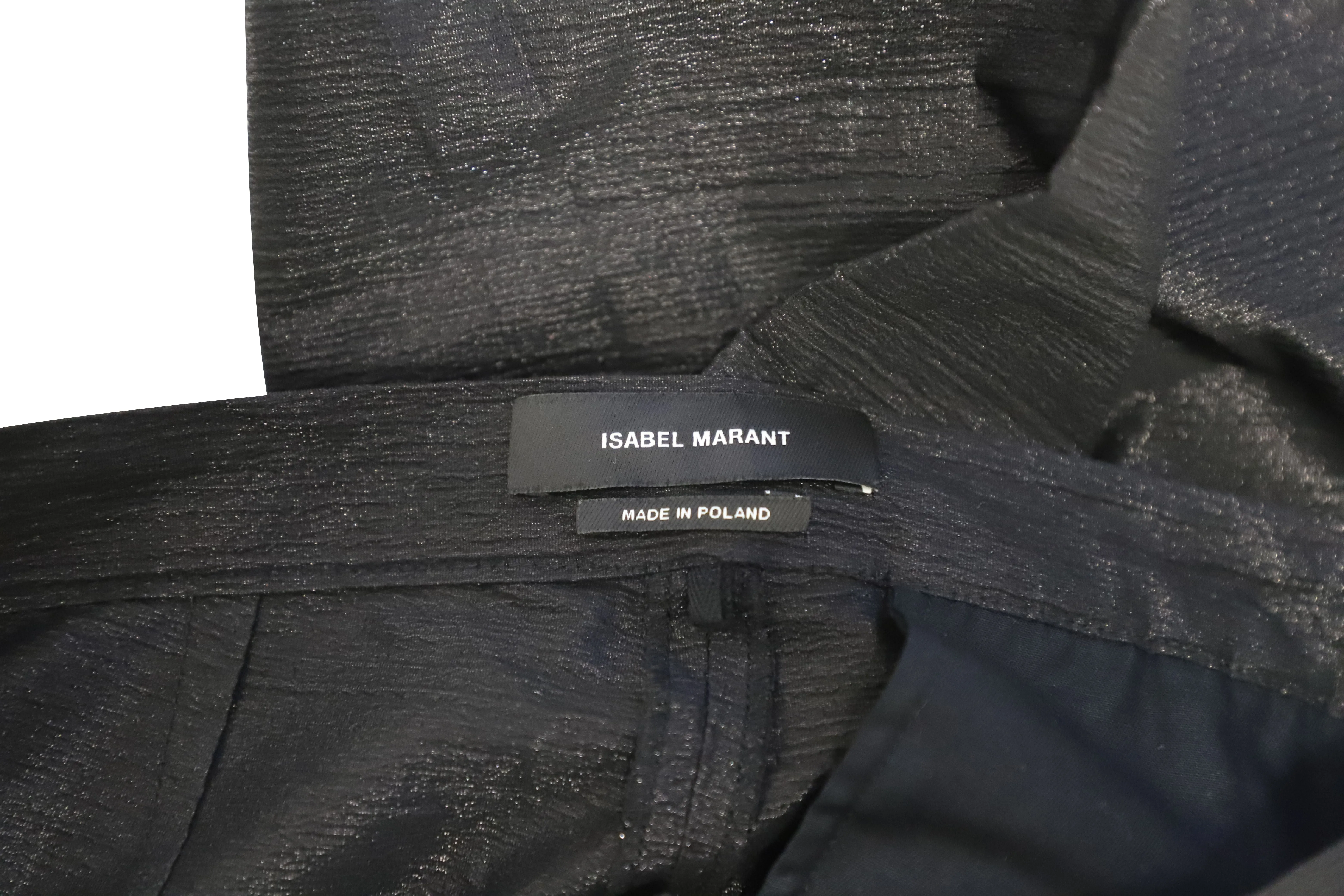 Isabel Marant Shimmering Skinny Pants in Black Polyamide