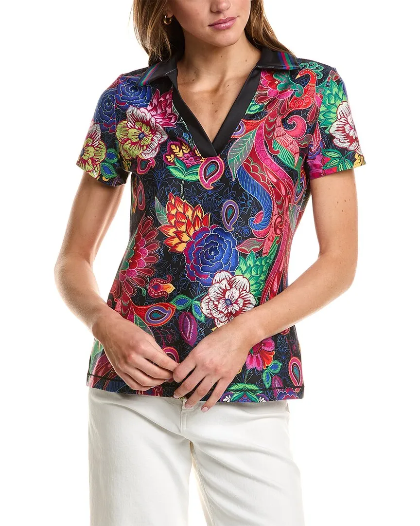 Johnny Was Bee Active Basic Polo Athletic T-Shirt