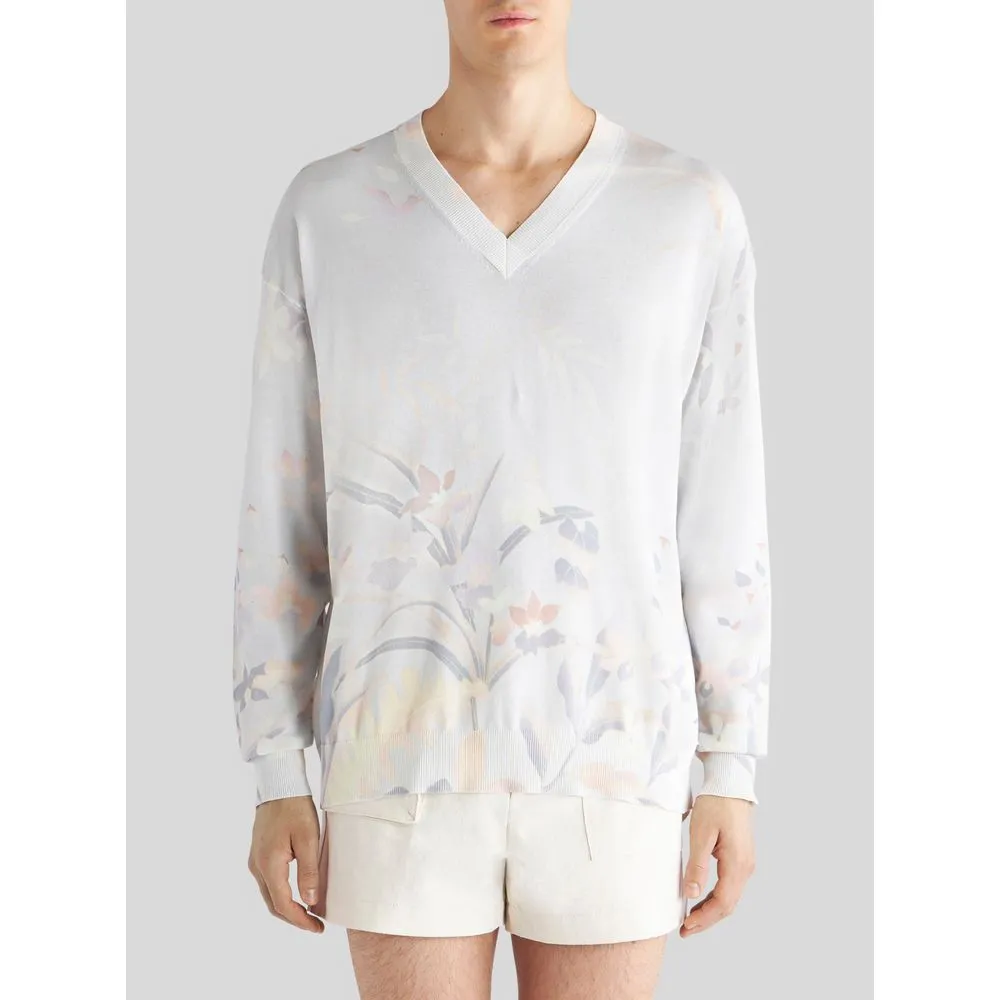 Jumper With Leafy Floral Print