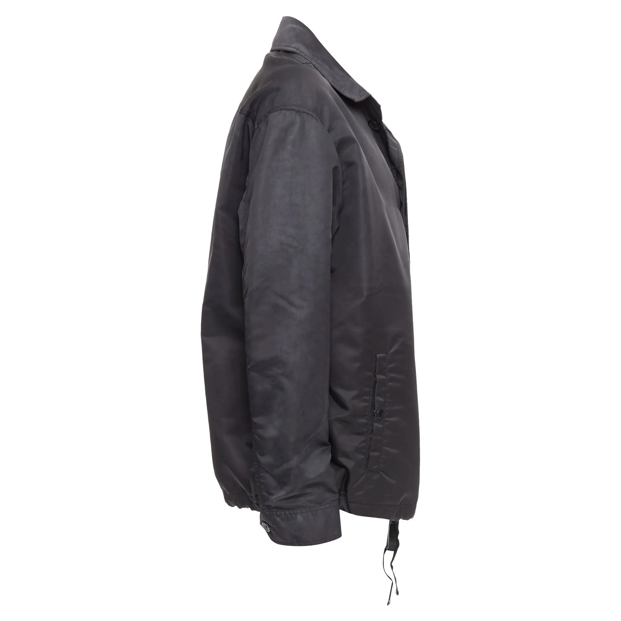 Lanvin Distressed Nylon Buttons Drawstring Anorak