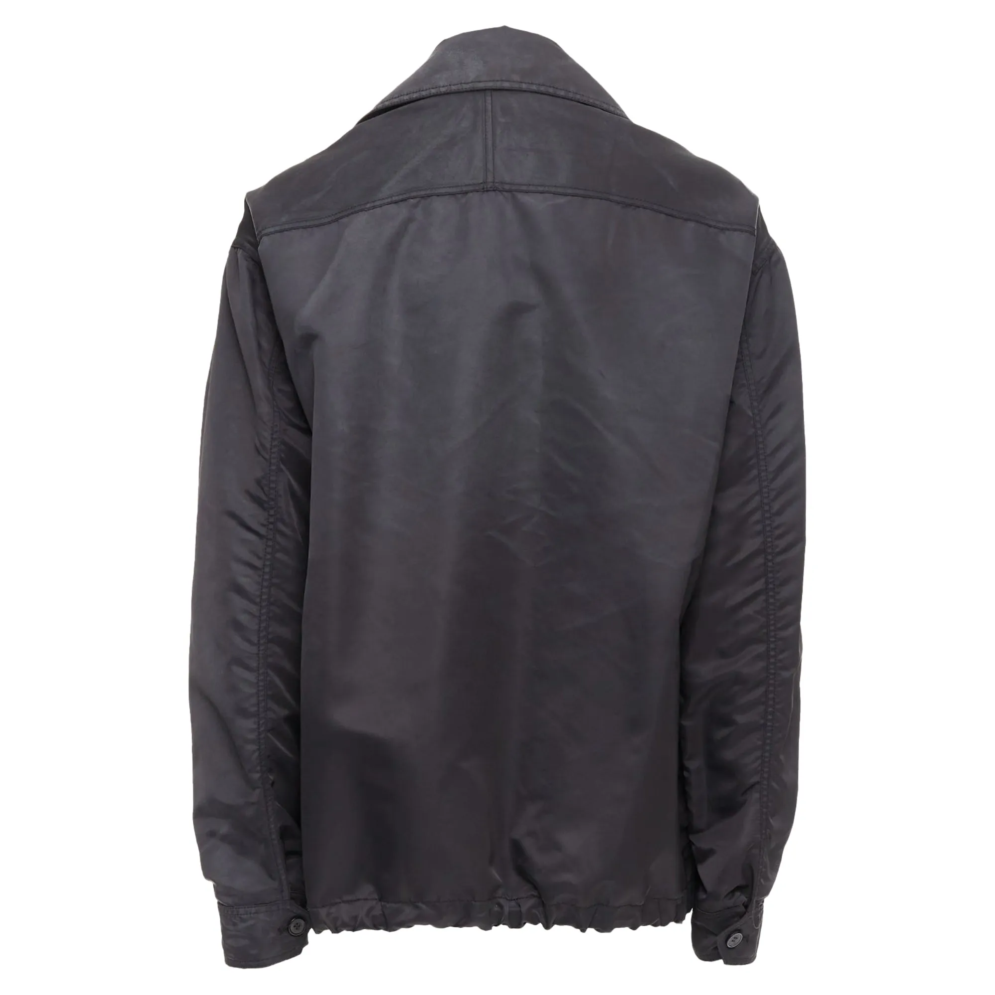 Lanvin Distressed Nylon Buttons Drawstring Anorak