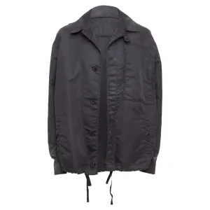 Lanvin Distressed Nylon Buttons Drawstring Anorak