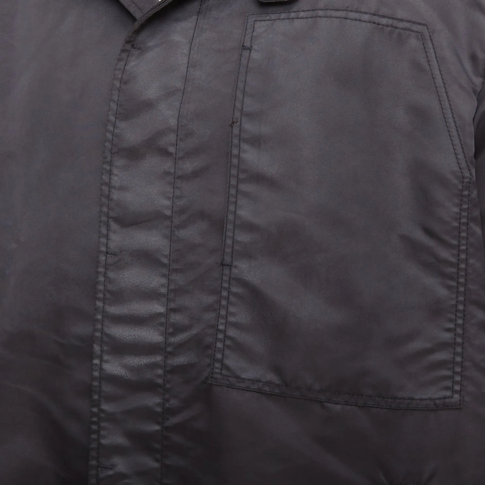 Lanvin Distressed Nylon Buttons Drawstring Anorak