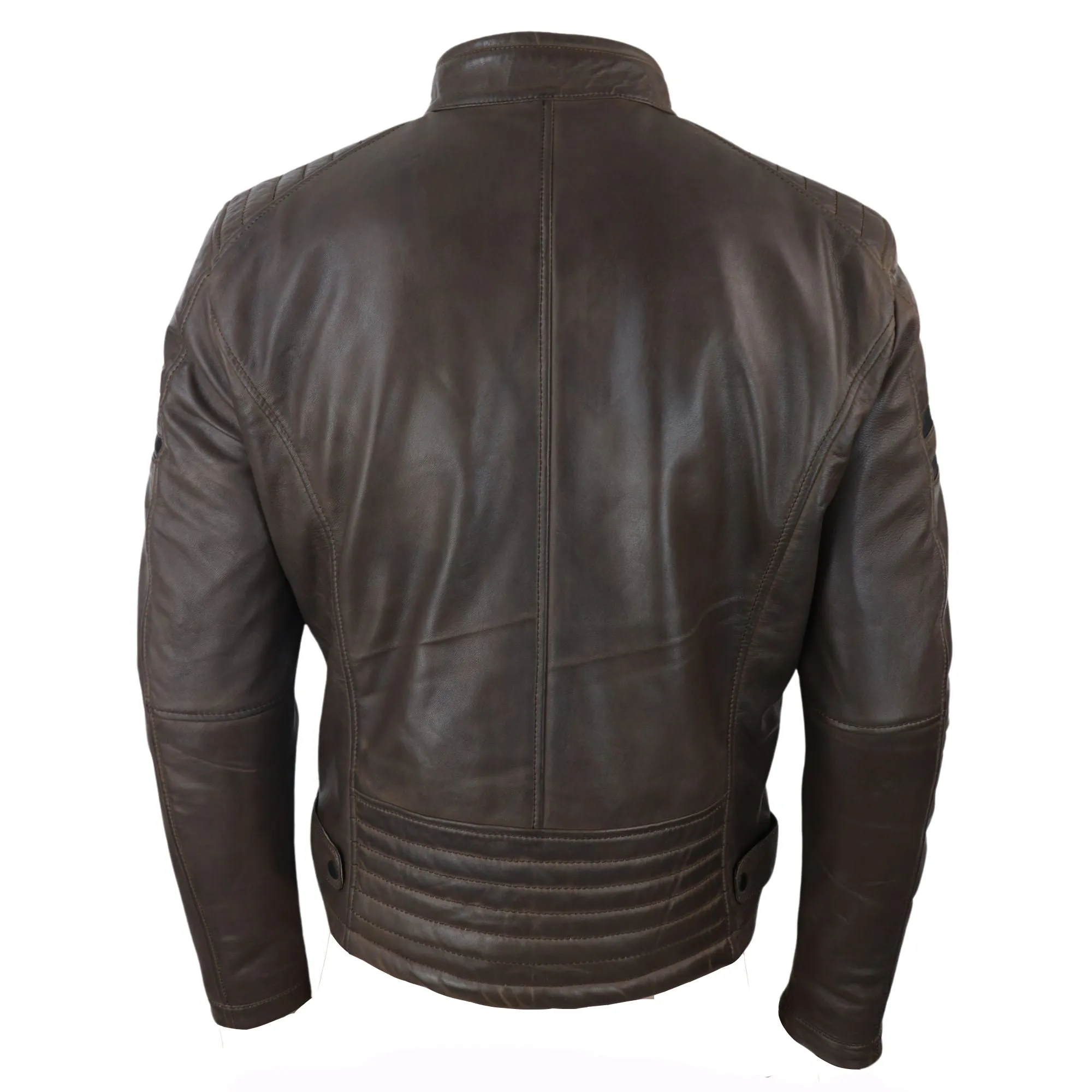 Leather Biker Racing Jacket Short