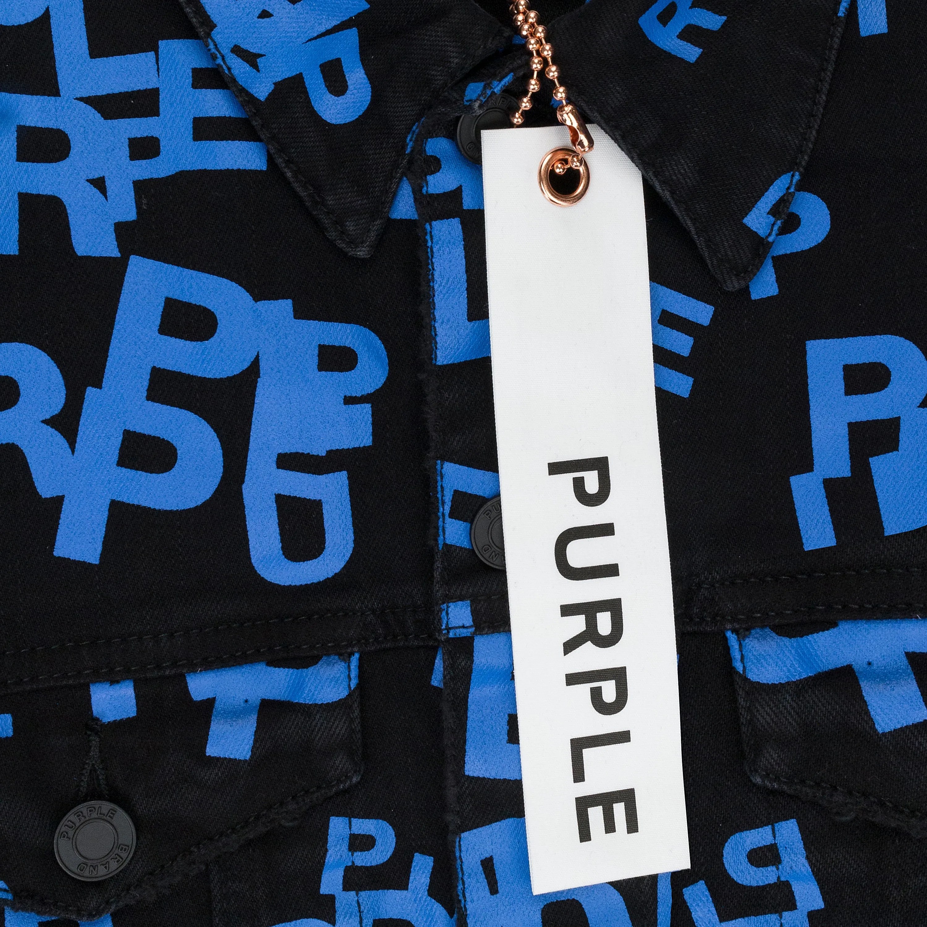 LETTERS SCREEN PRINT TRUCKER BLACK/Blue DENIM JACKETS