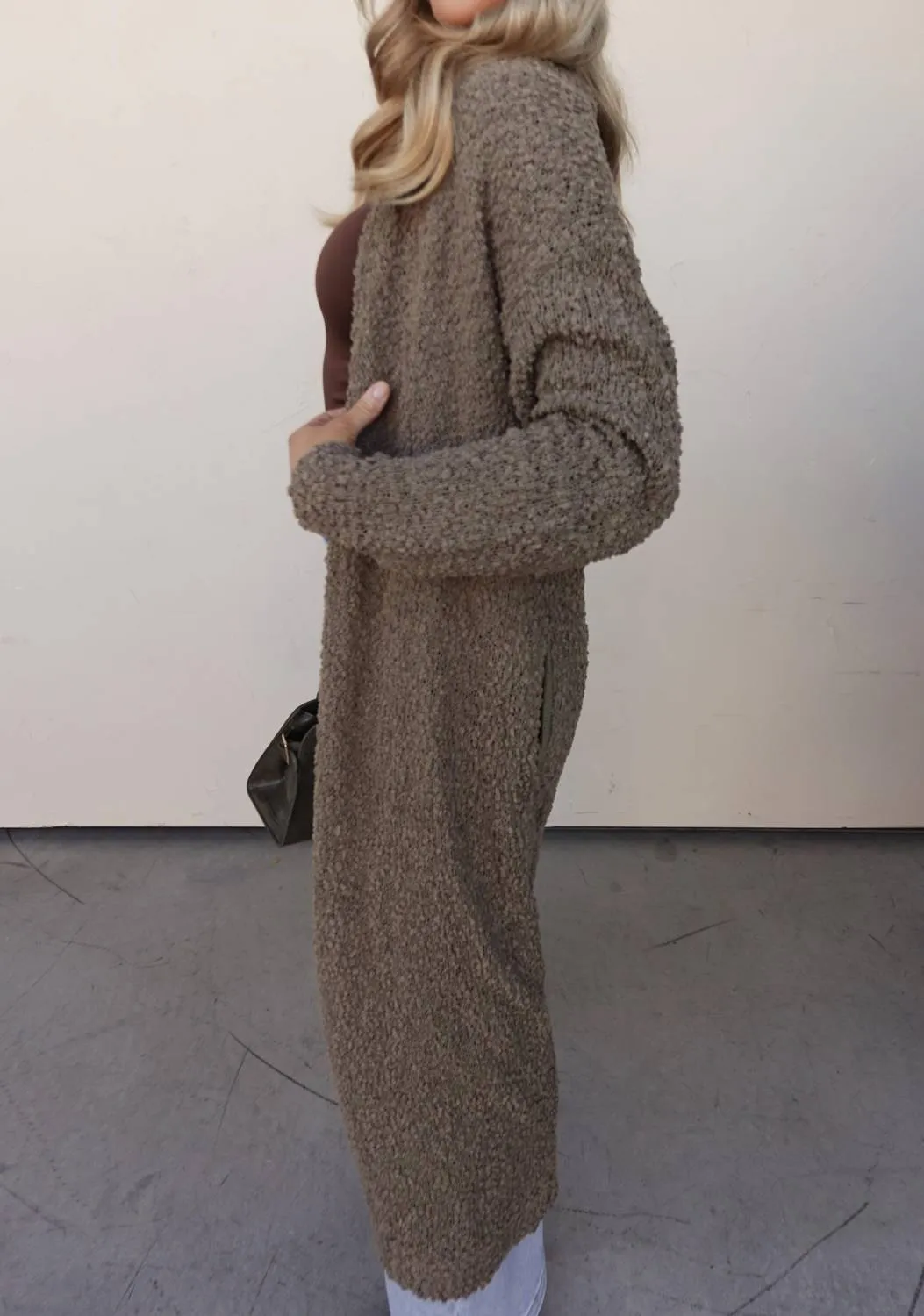 Lightweight Duster Cardigan In Olive
