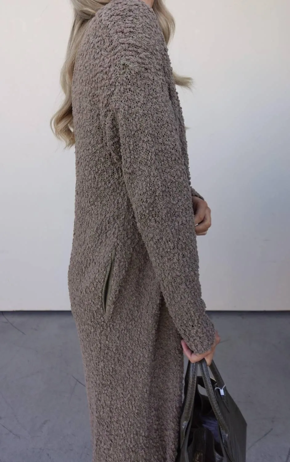 Lightweight Duster Cardigan In Olive