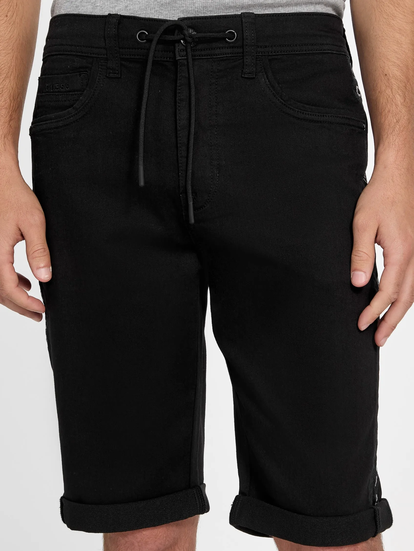 Linus Logo Knit Denim Shorts