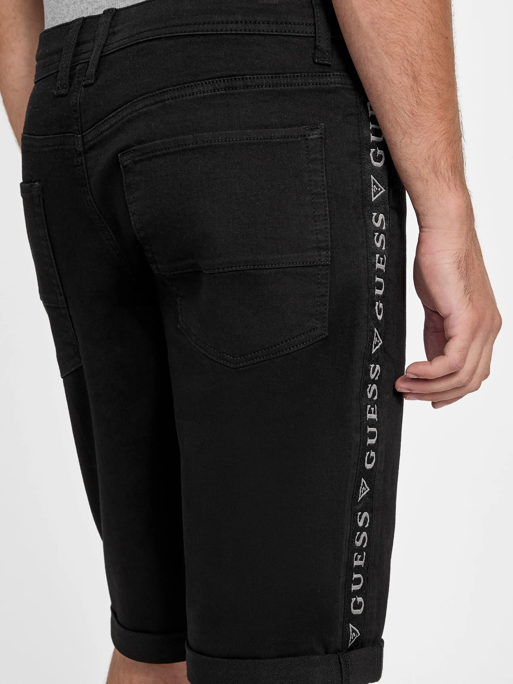 Linus Logo Knit Denim Shorts