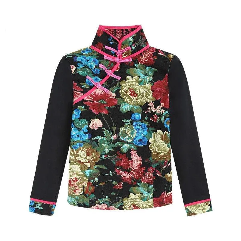Long-sleeved Bottoming Shirt Tang Suit