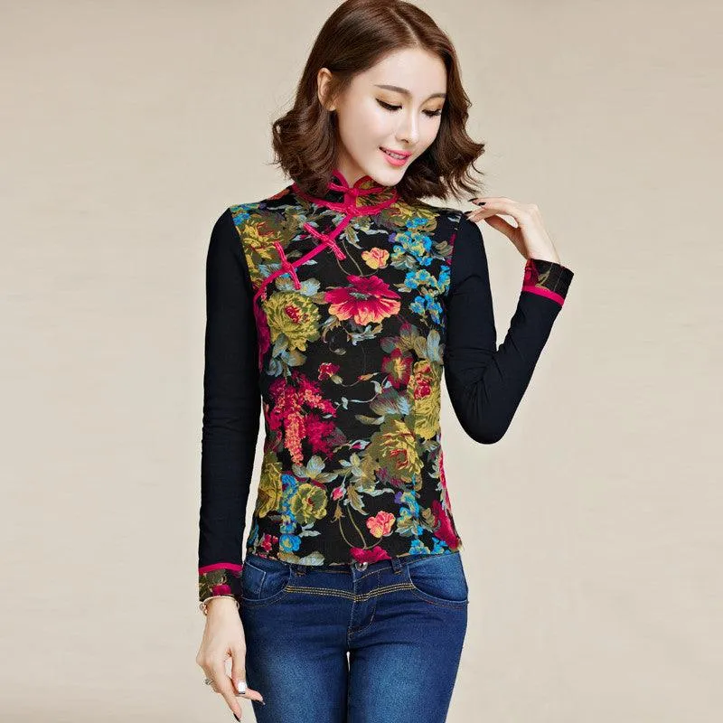 Long-sleeved Bottoming Shirt Tang Suit