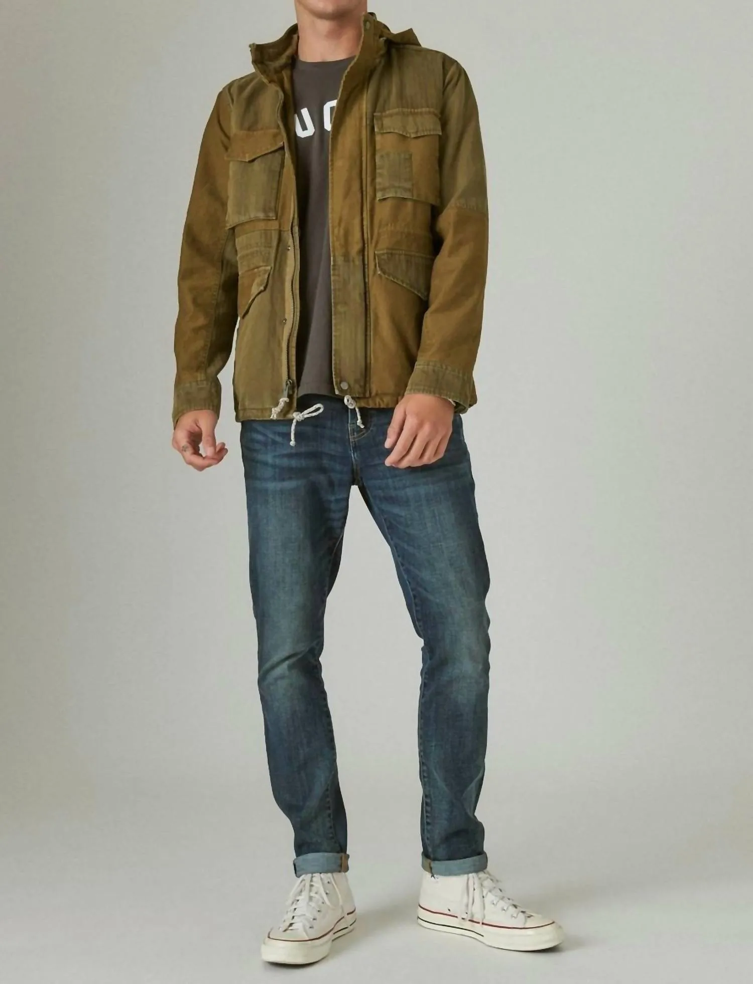 M-65 Patchwork Jacket In Olive