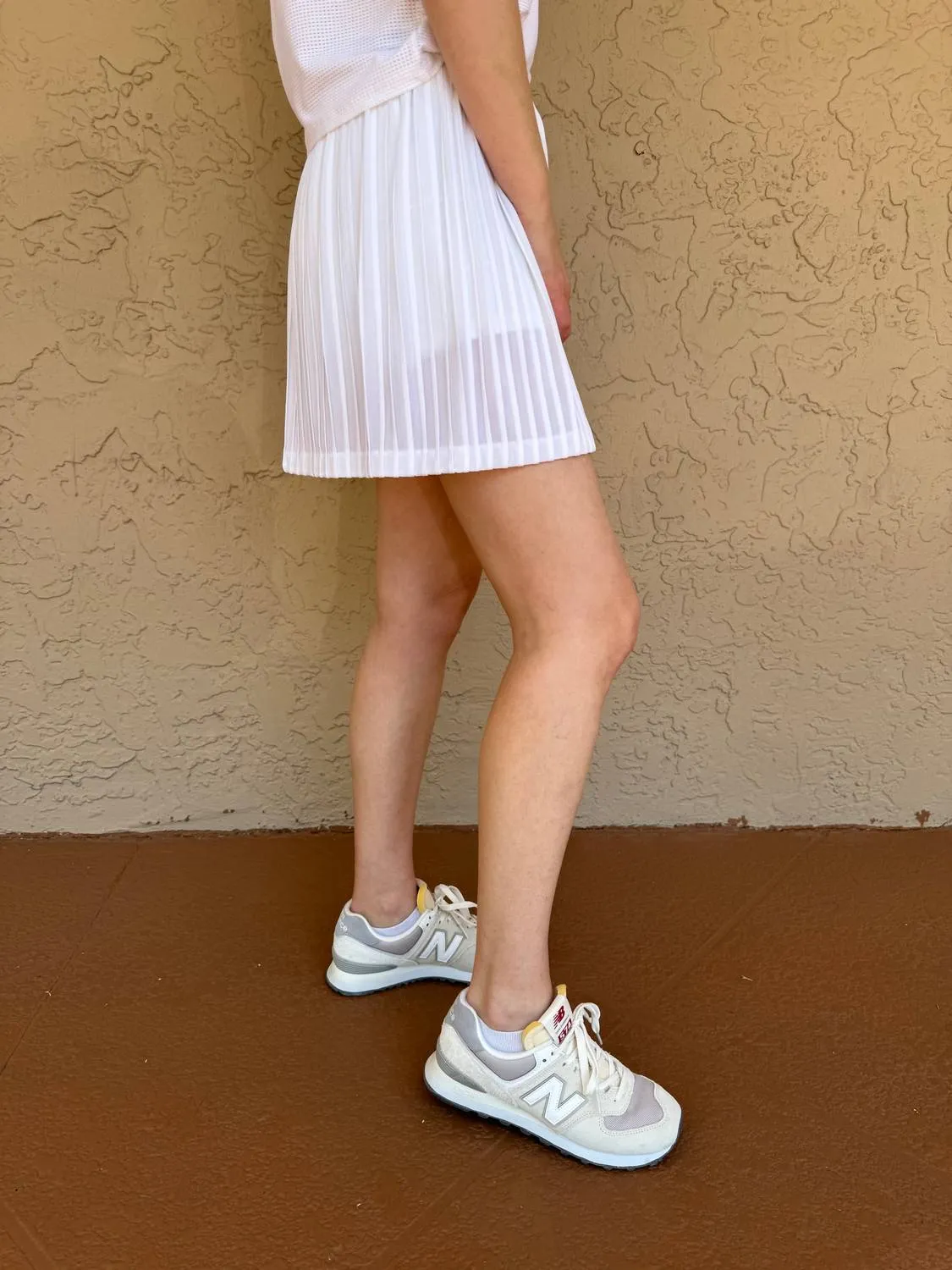 Maria Pleat Skirt In White