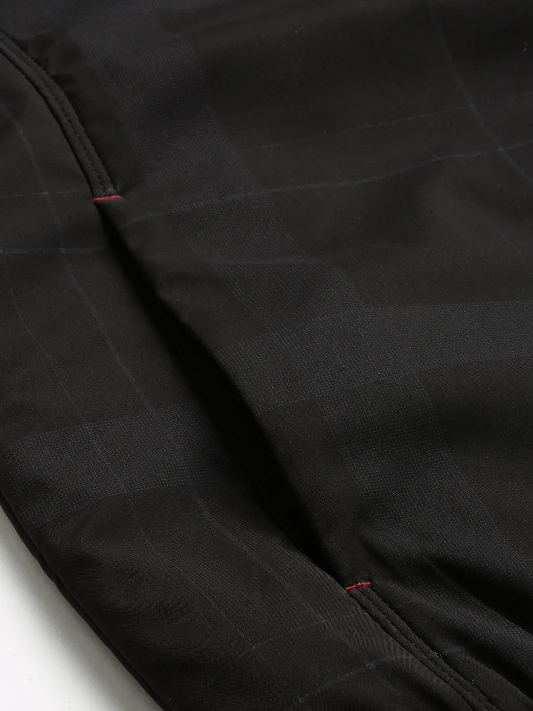 Men Black Checked Water Resistant Bomber Jacket