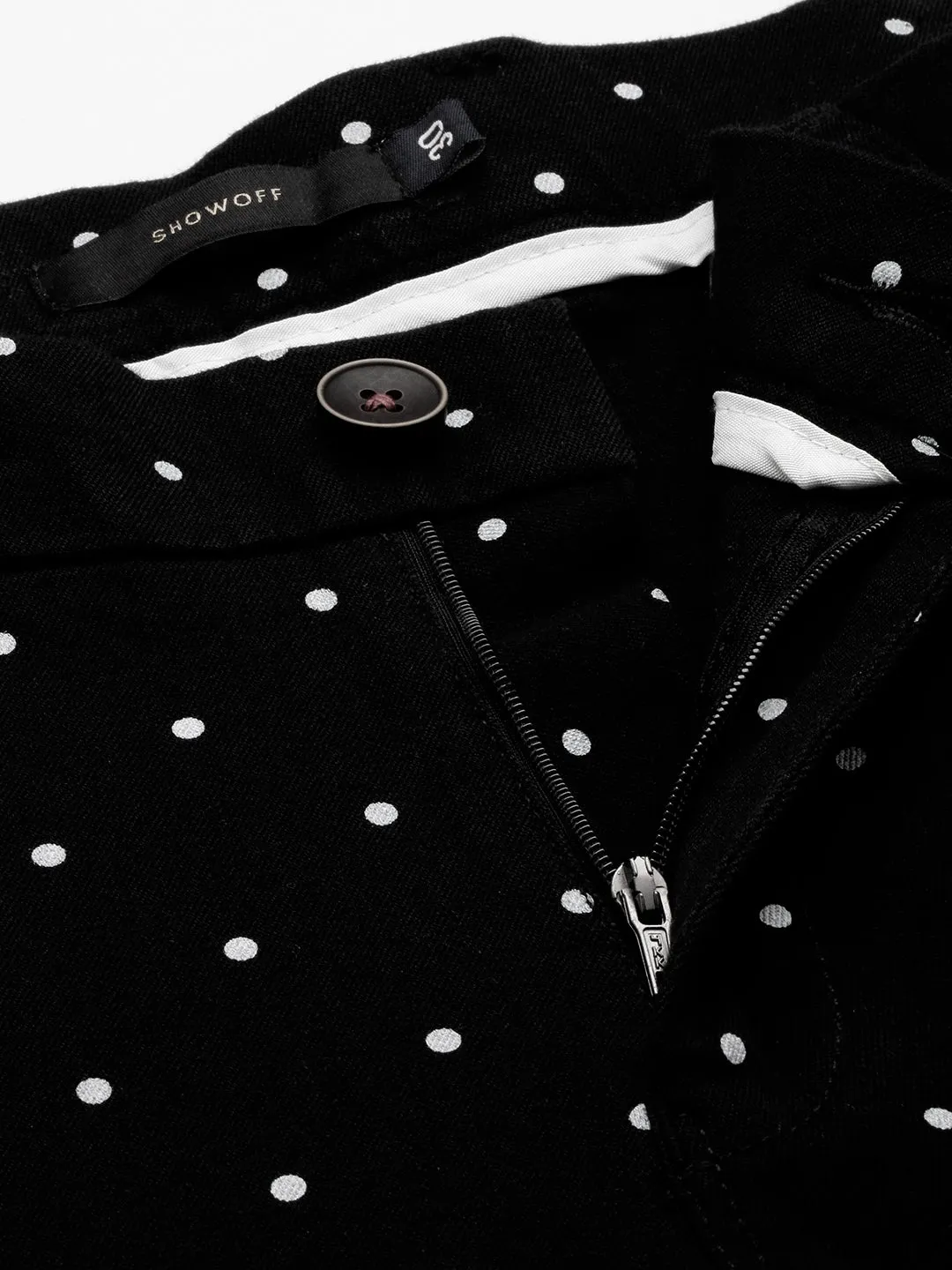 Men Black Printed Cotton Chino Shorts