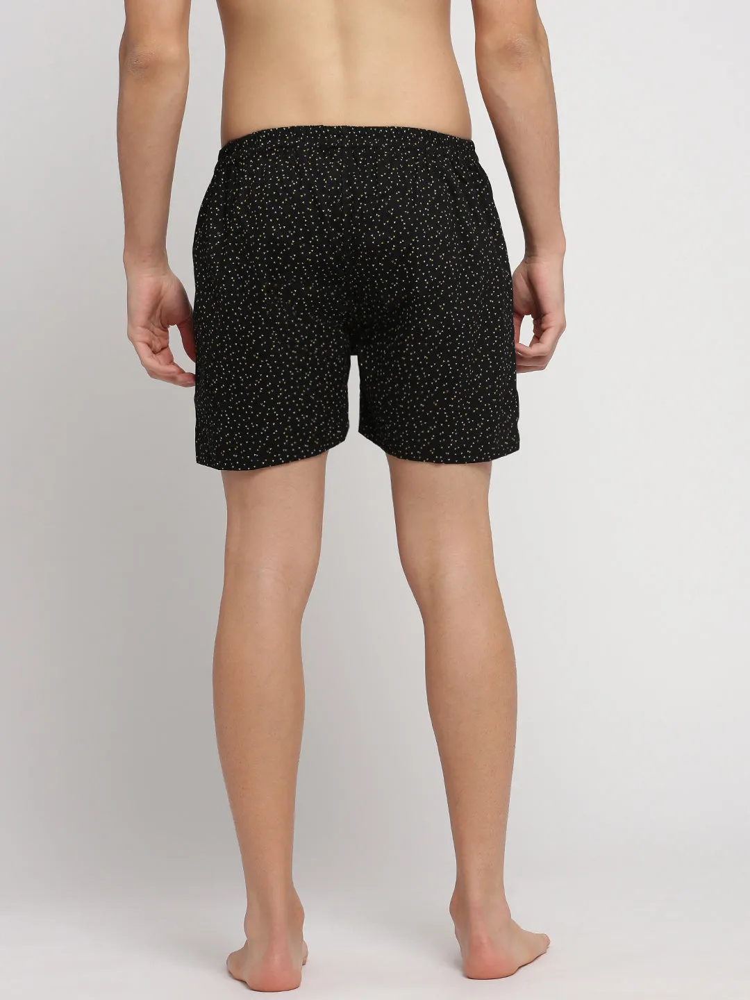 Men Black Slim Fit Conversational Printed Cotton Boxer