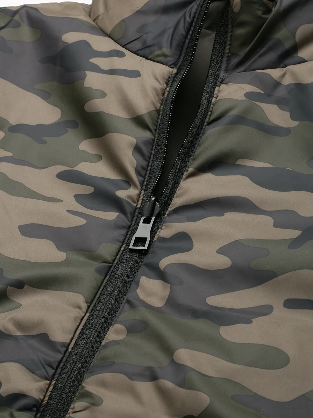 Men Green Camouflage Bomber Jacket