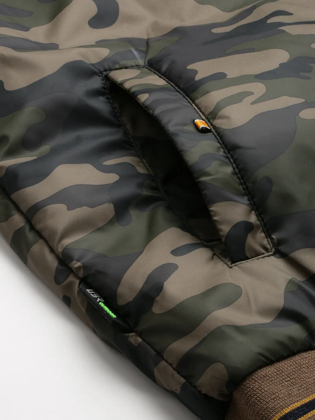 Men Green Camouflage Bomber Jacket