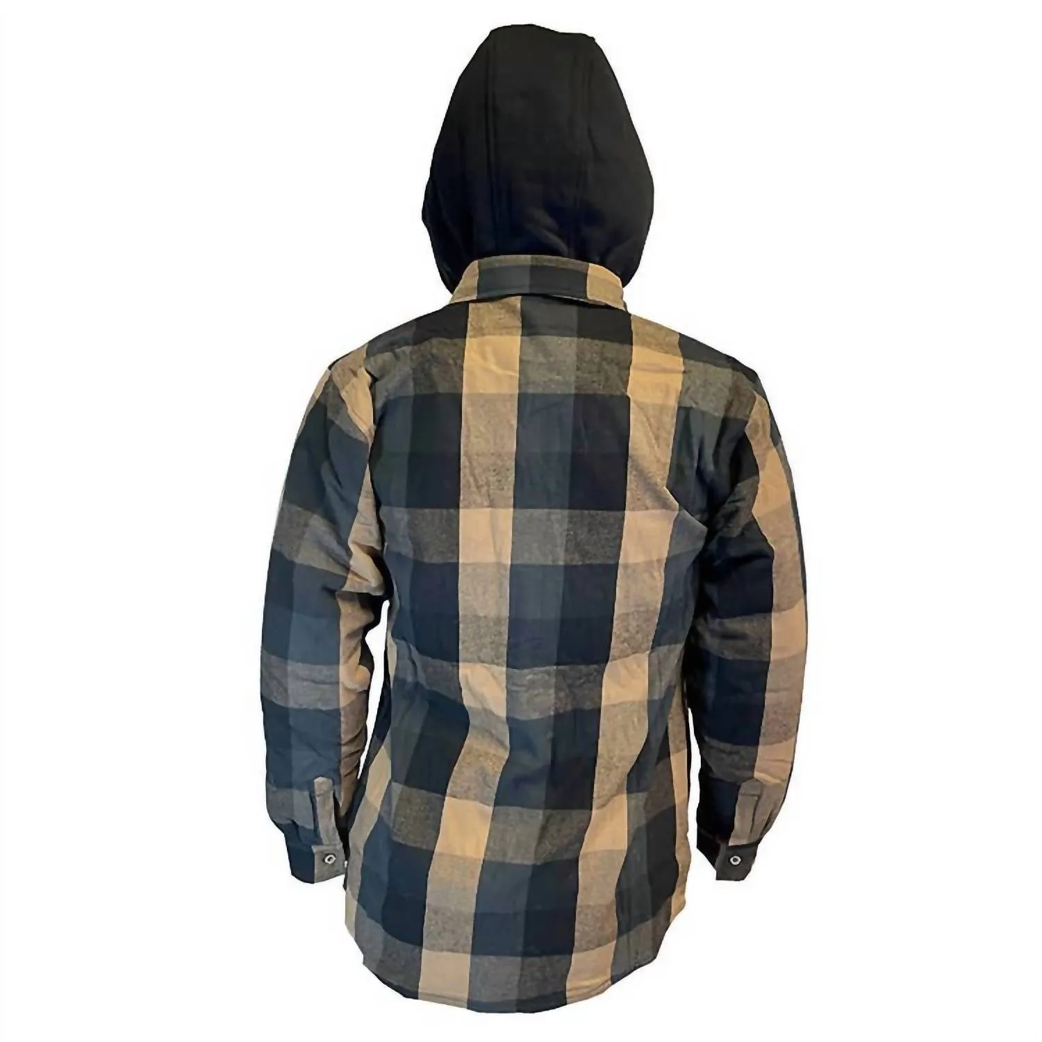 Men Joe Lined Hoody Winter Shirts In Black/tan