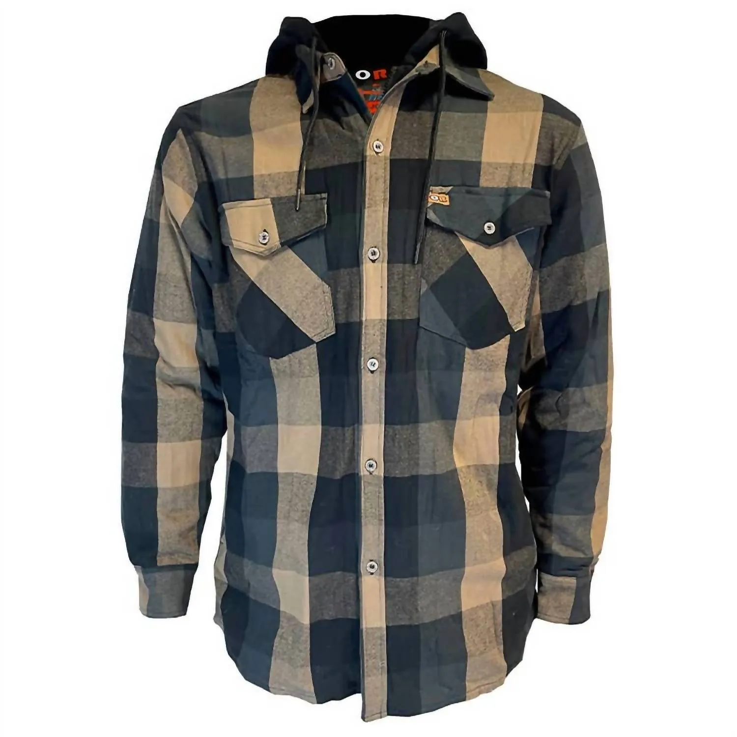Men Joe Lined Hoody Winter Shirts In Black/tan