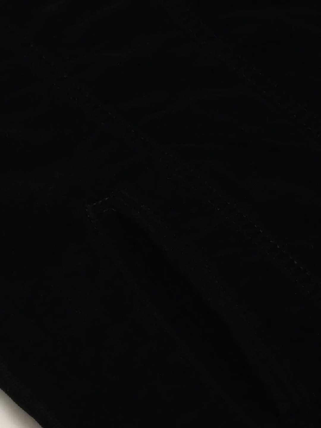 Men Mandarin Collar Solid Black Open Front Jacket