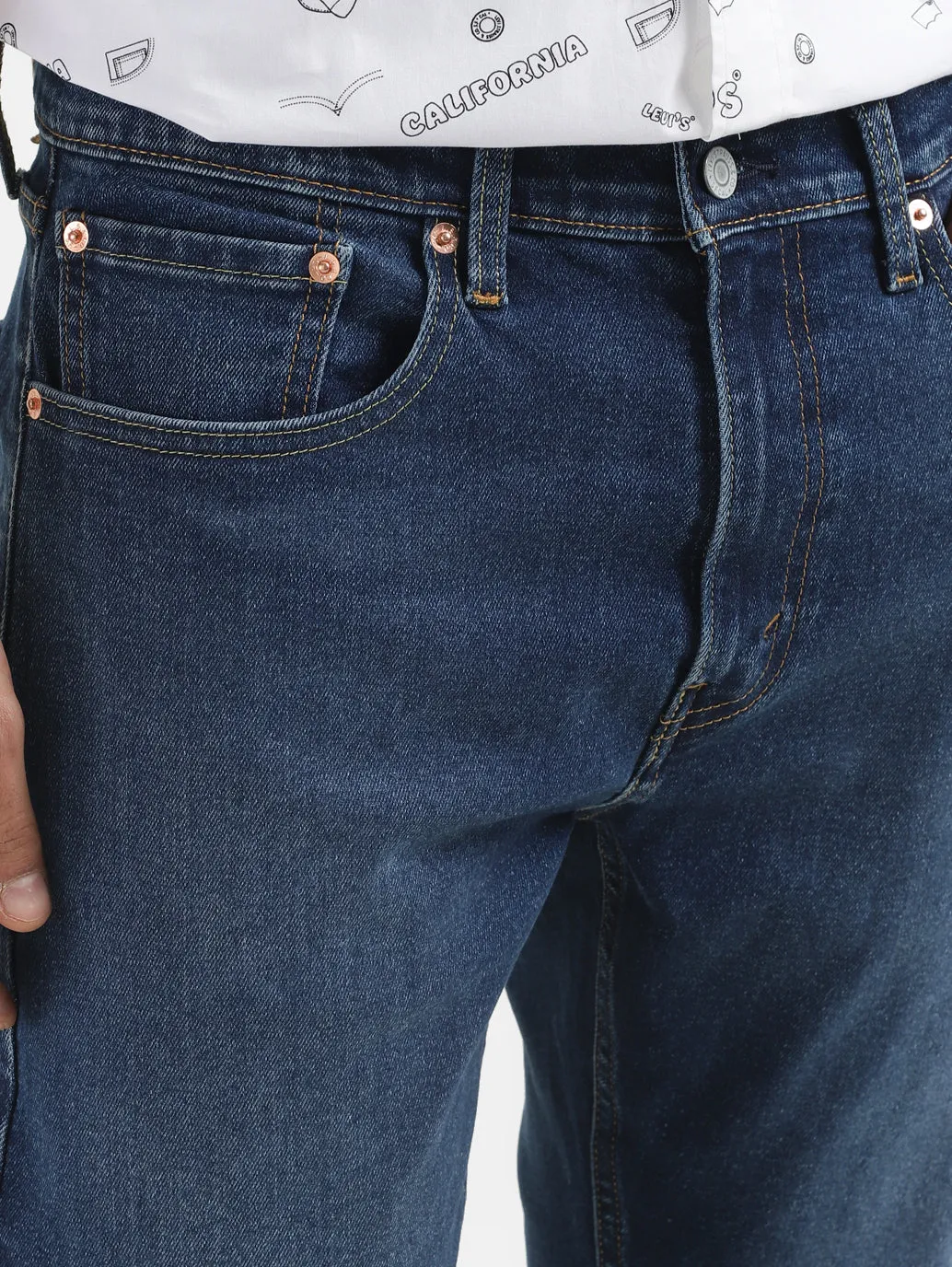 Men's 512 Blue Slim Tapered Fit Mid Rise Jeans