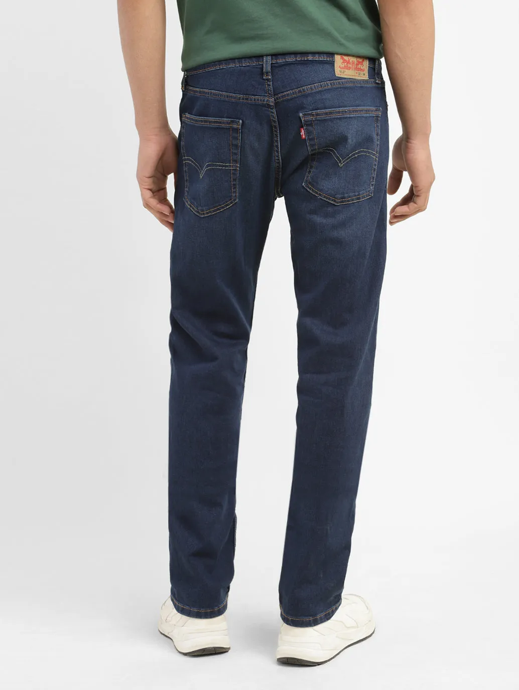 Men's 513 Blue Slim Straight Fit Mid Rise Jeans