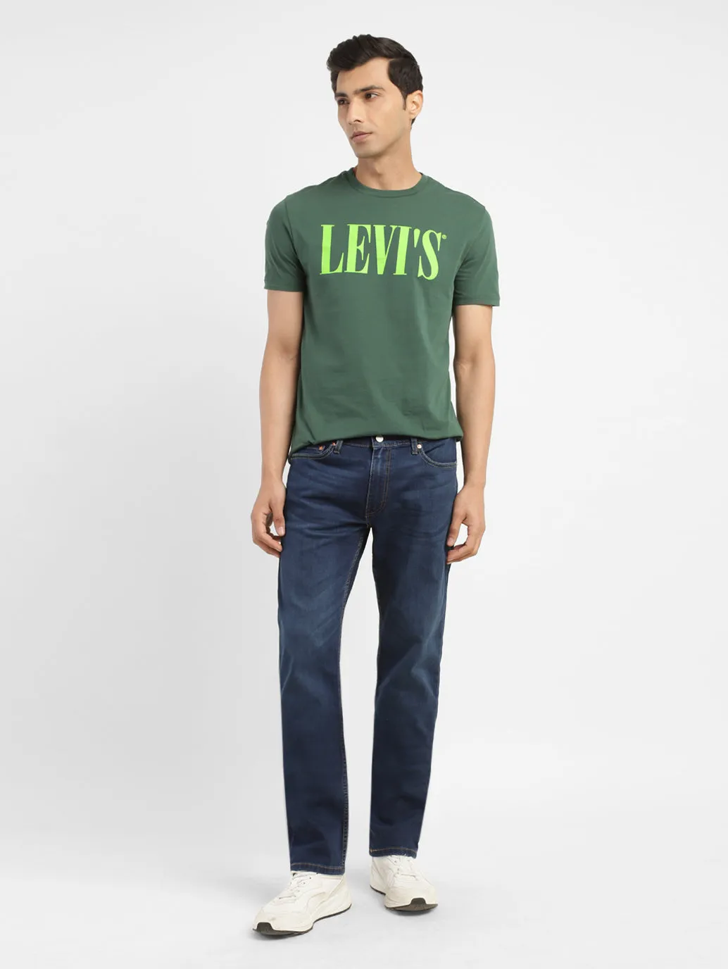 Men's 513 Blue Slim Straight Fit Mid Rise Jeans