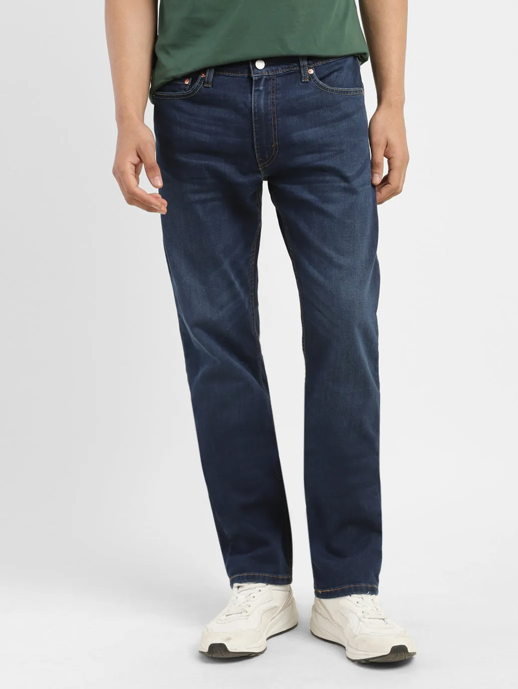 Men's 513 Blue Slim Straight Fit Mid Rise Jeans