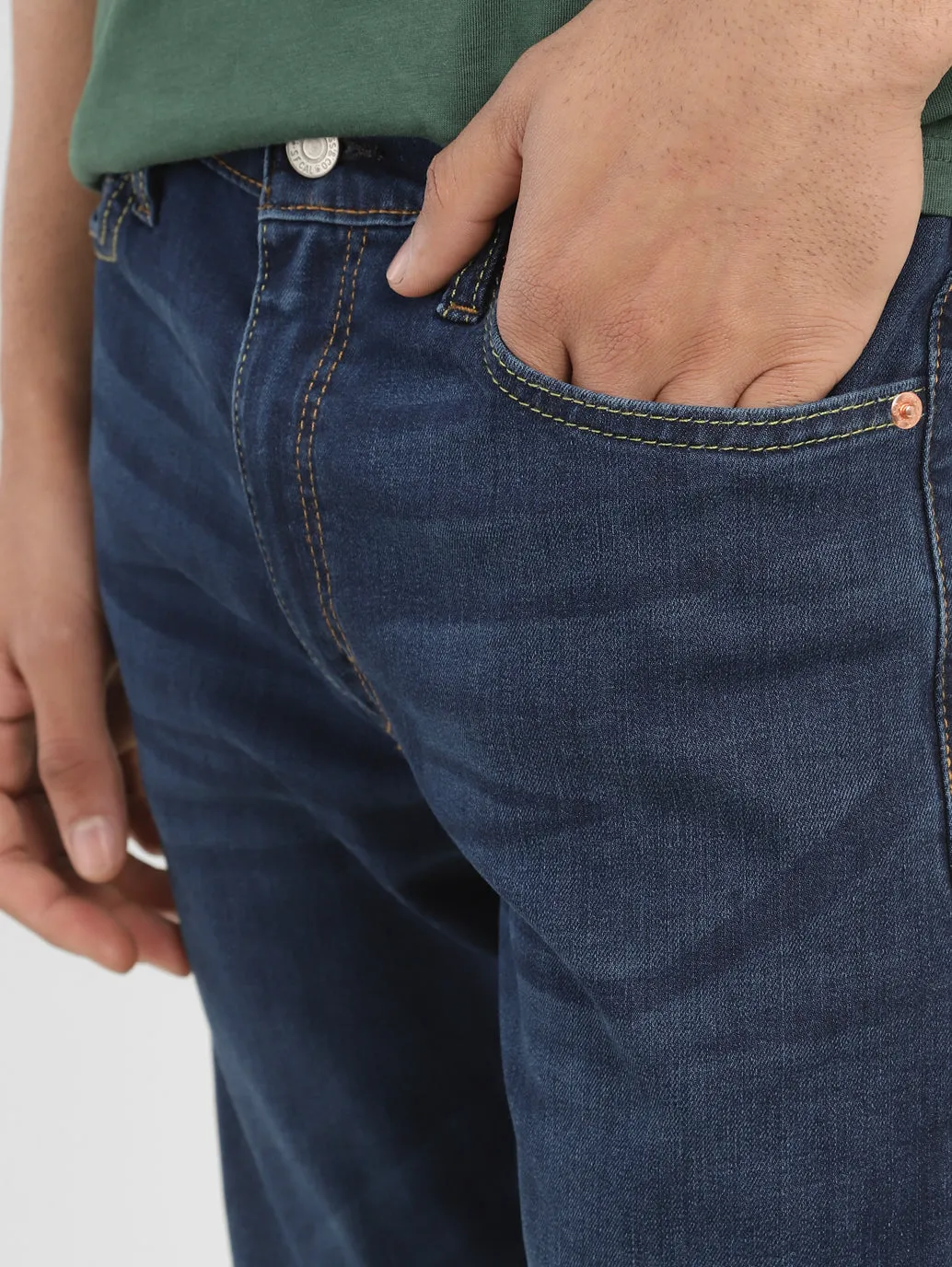 Men's 513 Blue Slim Straight Fit Mid Rise Jeans