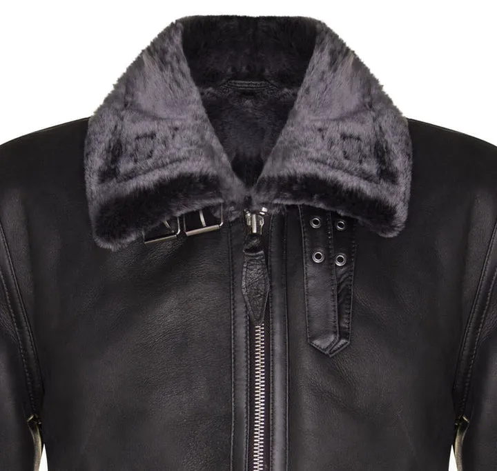 Men's B3 Sheepskin Shearling Aviator Pilot Flying Jacket