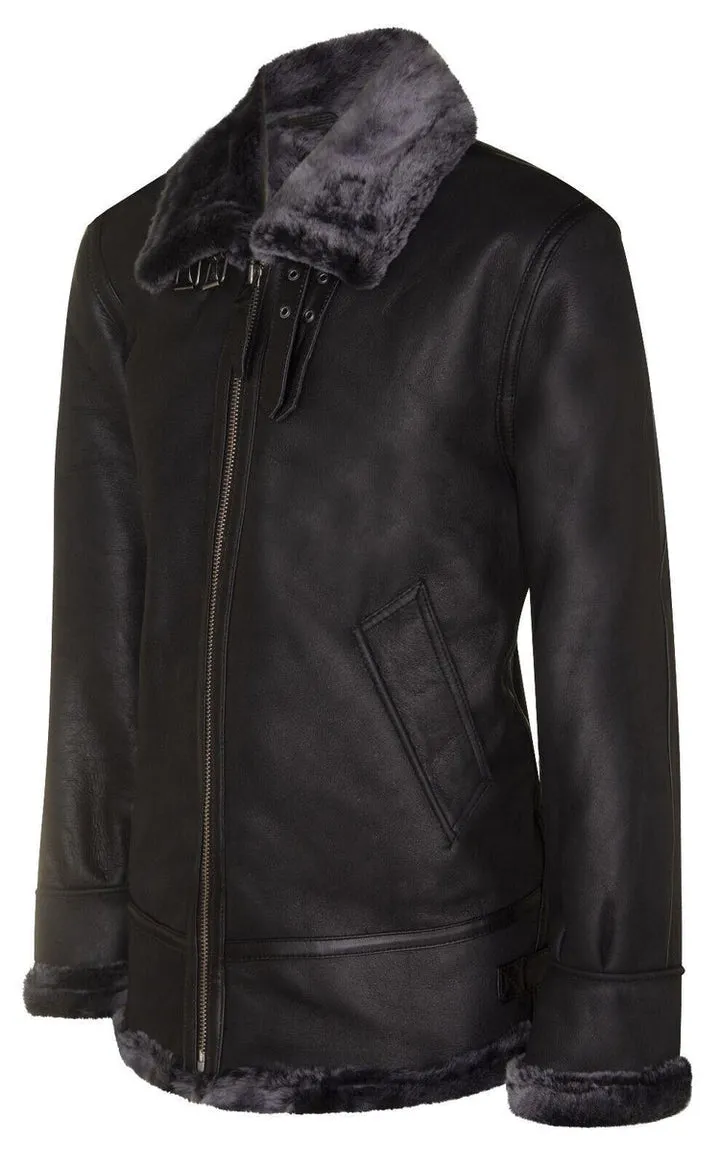 Men's B3 Sheepskin Shearling Aviator Pilot Flying Jacket