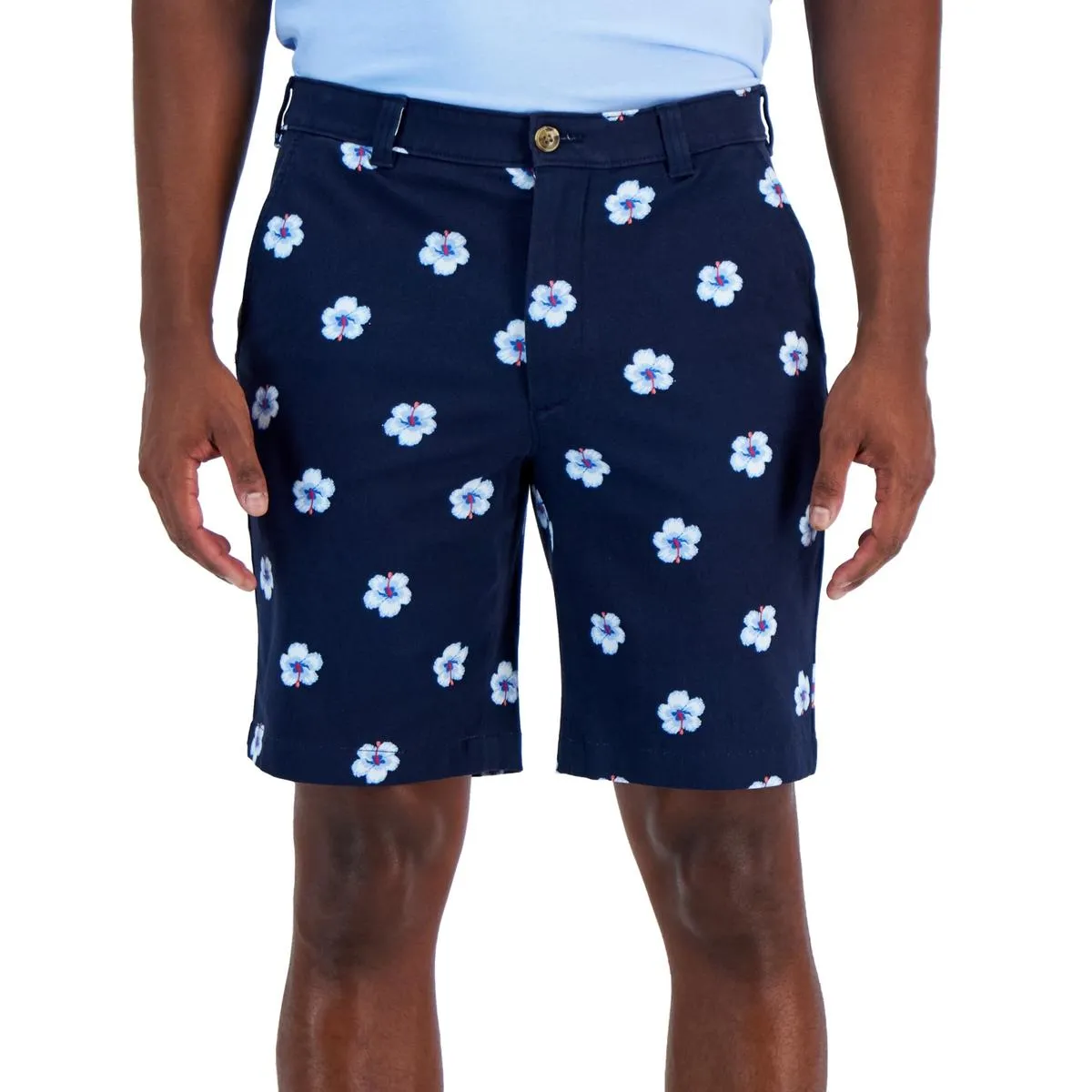 Mens Classic Fit Flat Front Bermuda Shorts